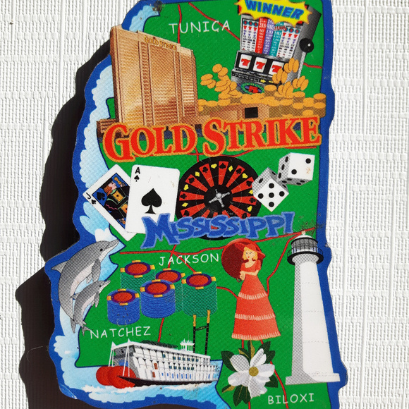 Mississippi Fridge Magnet Tunica Gold Strike - Picture 1 of 2